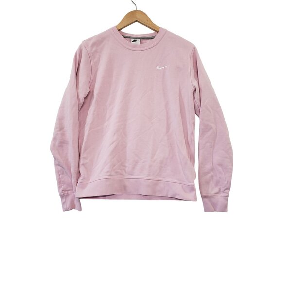 Nike Womens Pink Crewneck Sweatshirt M Cotton Classic Fit Athleisure Lounge - Picture 1 of 5